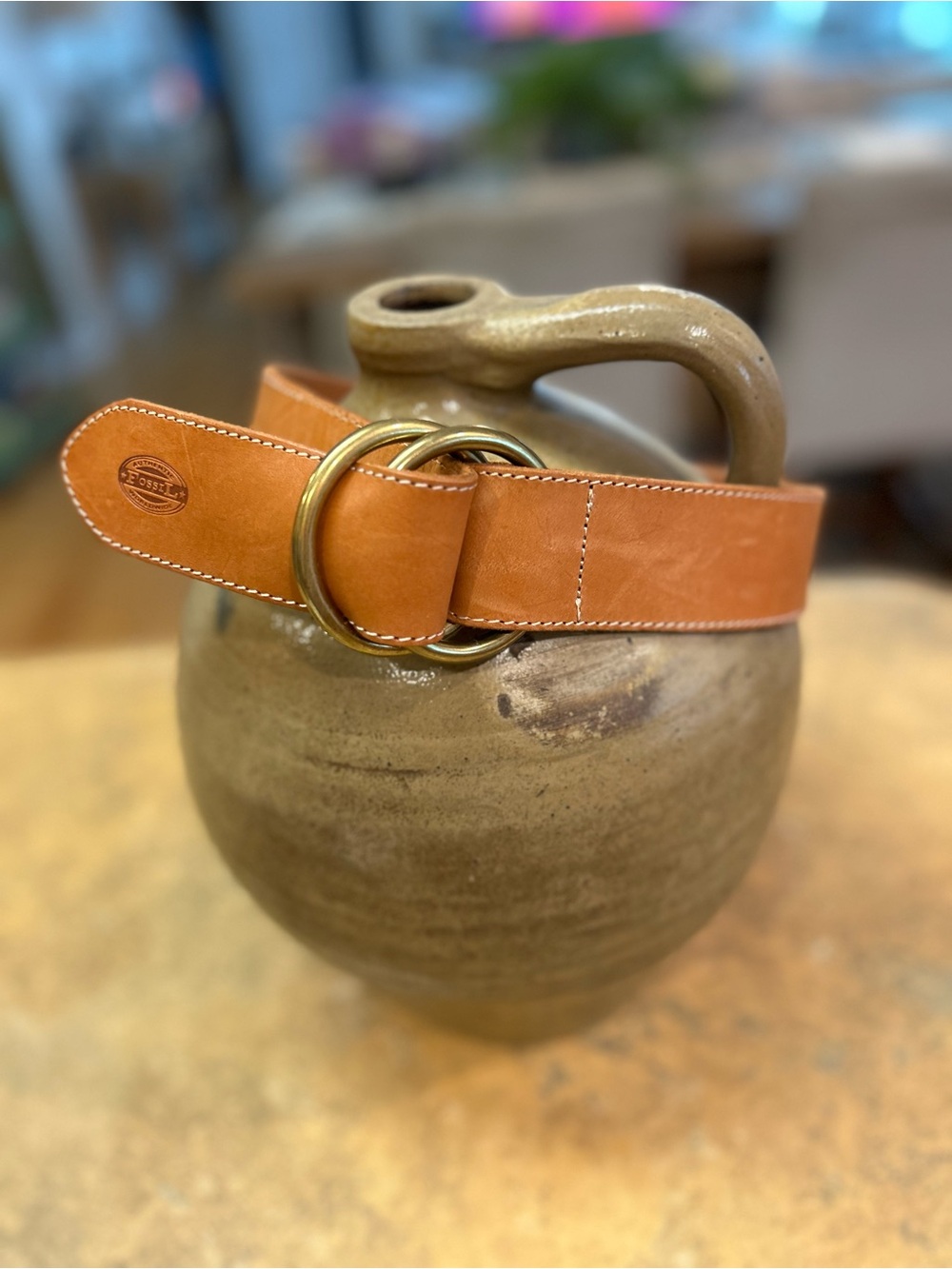 Fossil Bridle Leather Double-Ring Belt
